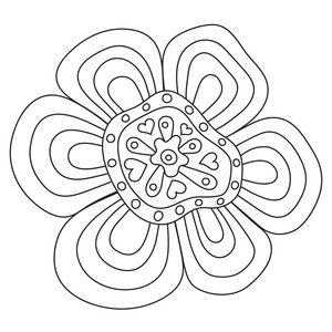 花的民间风格。手绘涂鸦。矢量插图