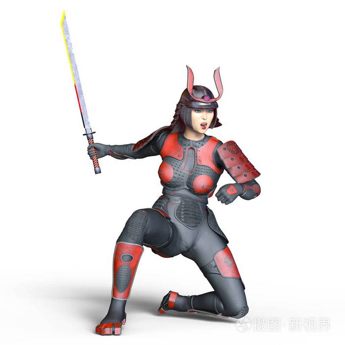 3dcg渲染的女武士
