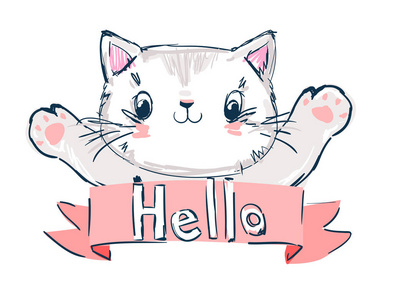 可爱的卡通小猫照片