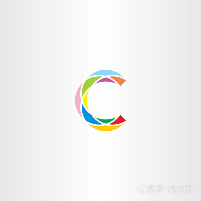 五颜六色的 logo 字母 c 标识 c 矢量标志图标插画-正版商用图片0odha
