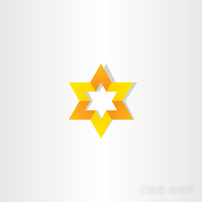 黄色橙色矢量星形图标符号
