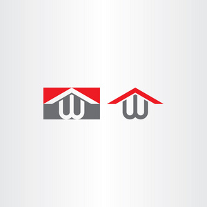 标识 w 字母 w 房子首页 logo 矢量