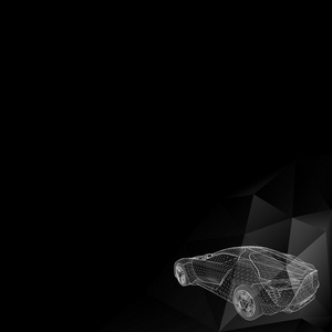 抽象的创意概念矢量背景的 3d 汽车模型。矢量图标。抽象的创意概念矢量背景