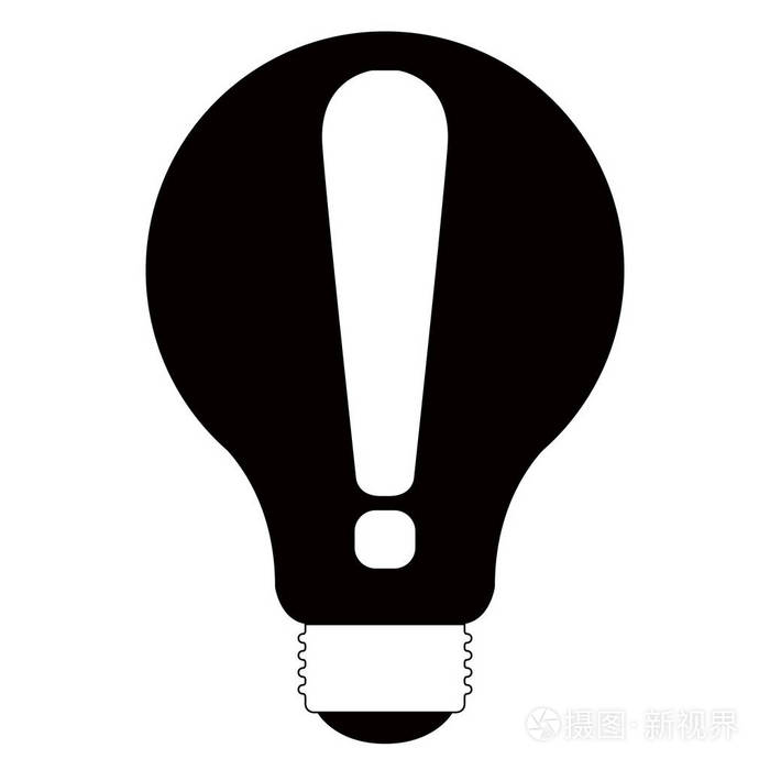 孤立的灯泡剪影