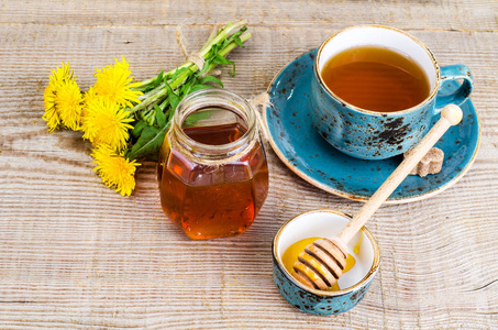 蒲公英新鲜甜透明蜂蜜, 草药茶