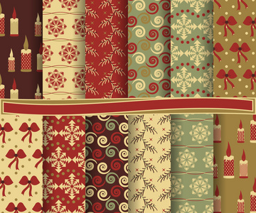 圣诞抽象矢量纸装饰形状与剪贴簿的设计元素集