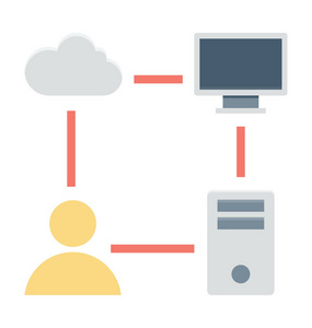 共享网络彩色矢量图标