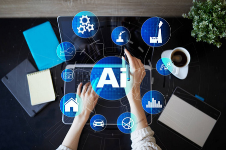 人工智能人工智能机器学习神经网络和现代技术的概念。物联网和自动化
