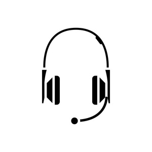 听音乐平面矢量符号,符号,插图照片