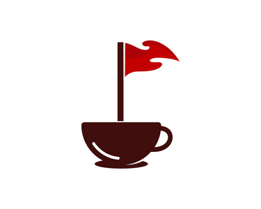 咖啡高尔夫徽标图标设计