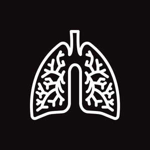 肺部颜色网页图标。矢量插图