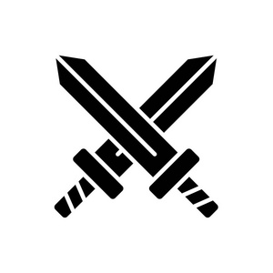 军事对抗黑色图标概念.军事对峙平面向量符号, 符号, 插图照片