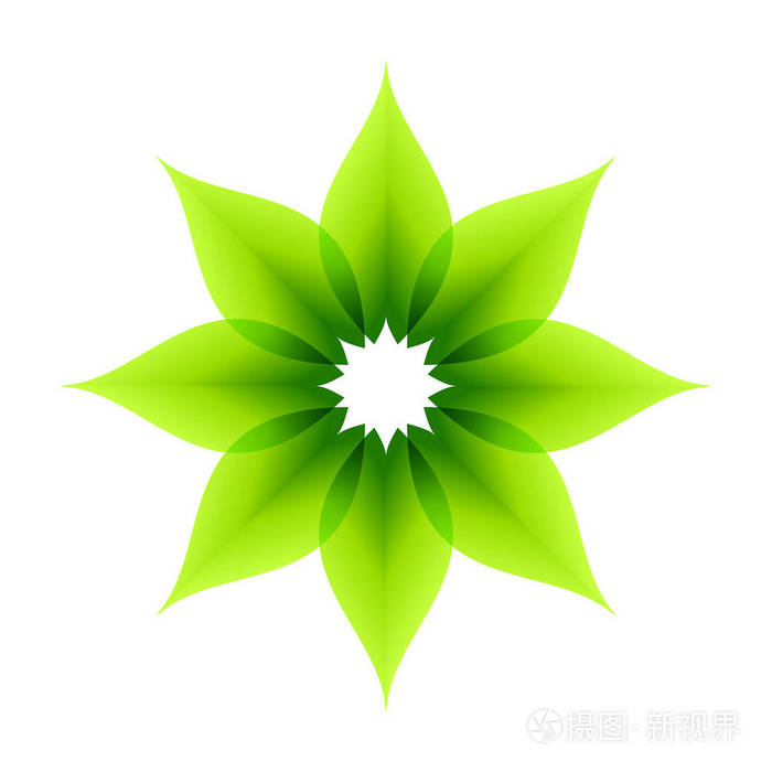 美丽的几何花形矢量符号图形徽标设计