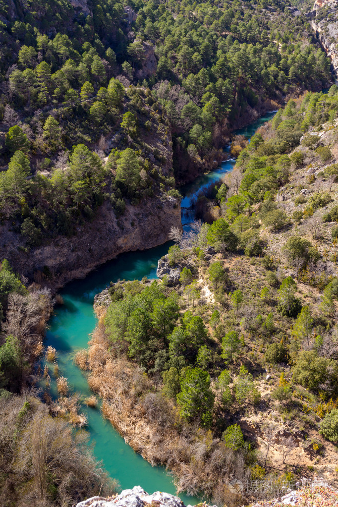 jucar安静河流从深山西班牙昆卡