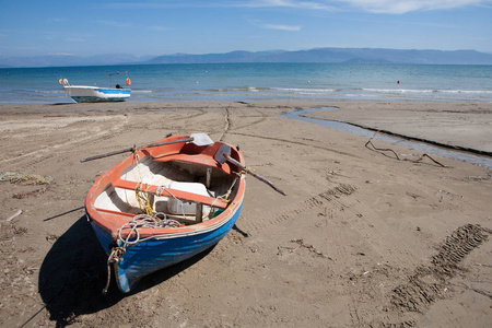 希腊科孚 Kavos 海滩 Fisherboats