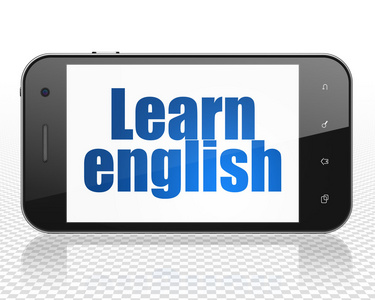 学习概念智能手机显示学习英语