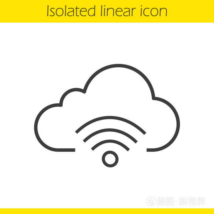 云计算 wifi 连接线性图标