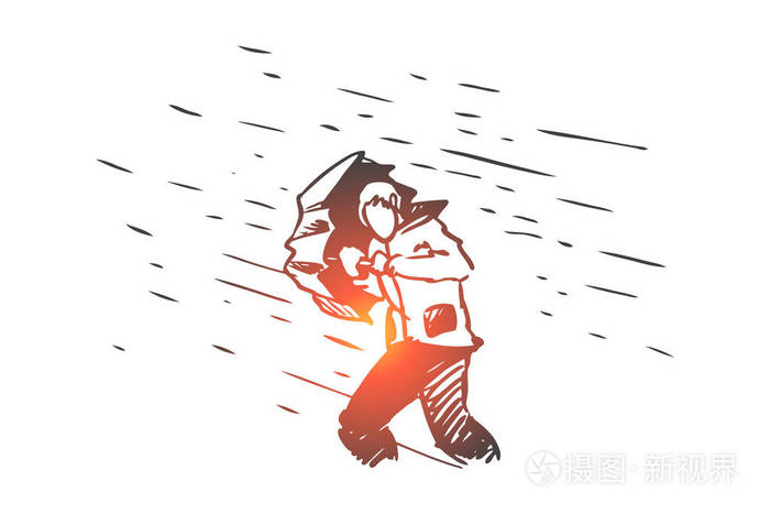 插画 障碍, 困难, 问题概念.手绘隔离矢量.eps