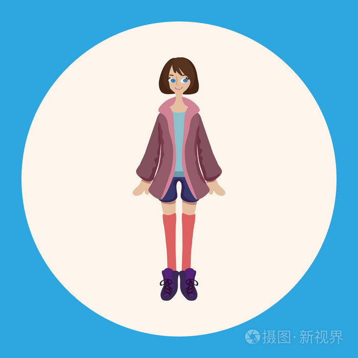 淑女的女孩卡通主题元素图标元素
