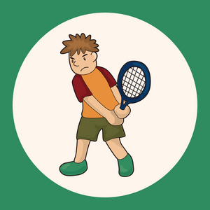 网球运动员主题元素矢量 eps 图标元素