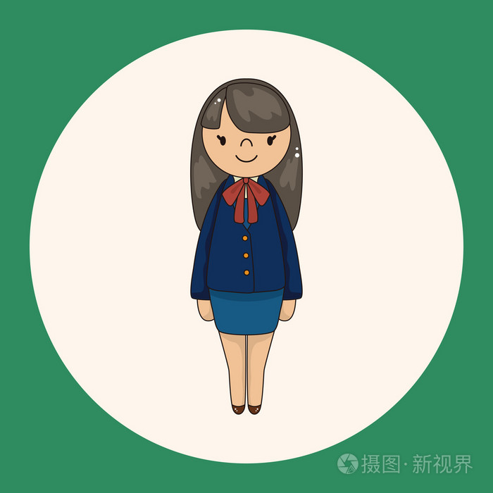 淑女的女孩卡通主题元素矢量, eps 图标元素
