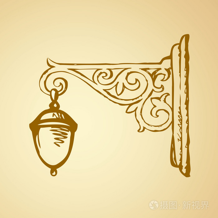 一盏路灯矢量速写