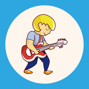音乐家主题元素图标元素乐队成员吉他播放器主题元素乐队成员吉他播放