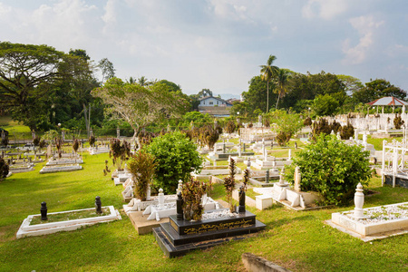 美丽的建筑 ubudiah 清真寺墓地在吉隆坡拉江沙城市在马来西亚.
