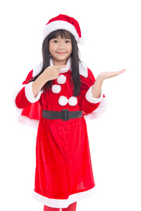 亚洲美女身穿圣诞老人制服图片