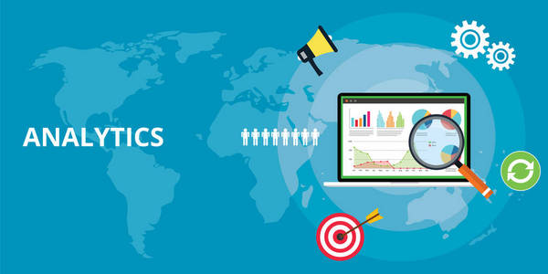 网站 web 应用程序分析技术报告图表和数据向量插图分析