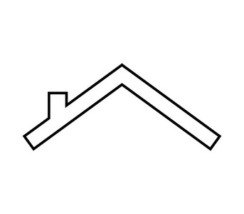 白色背景上的屋顶图标