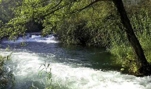克罗地亚自然森林, 湖, 瀑布在克尔卡国家公园