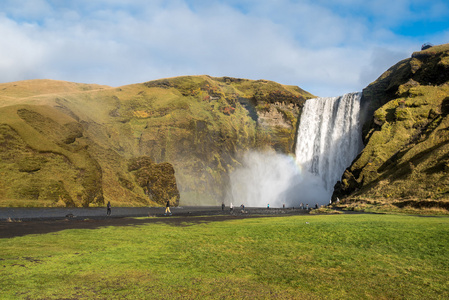 斯科加瀑布，美丽的瀑布，在冰岛