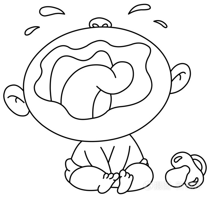 概述了哭泣的婴儿插画-正版商用图片0oexcq-摄图新视界