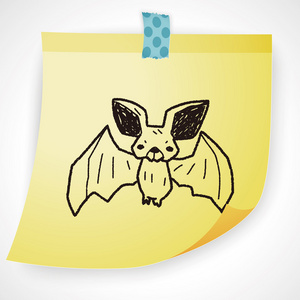蝙蝠涂鸦图标元素