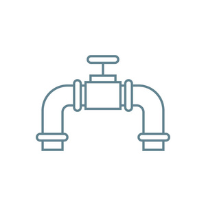 水流控制线性图标概念。水流控制线矢量符号符号插图