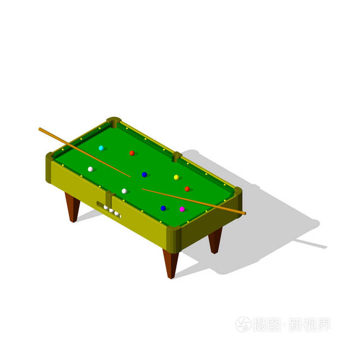 台球桌,白色背景孤立. 矢量插图插画-正版商用图片0of43g-摄图新视界