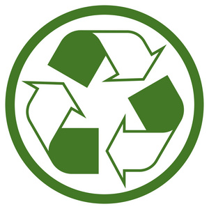 绿色回收标志中圆