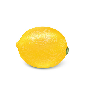 新鲜果汁的柠檬水果。3d. 逼真的黄色成熟柠檬在白色背景下被隔离, 用于包装或网页设计。矢量 Eps 10