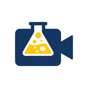 实验室视频徽标图标设计