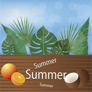 夏季热带海报, 横幅请柬, 网页模板和打印