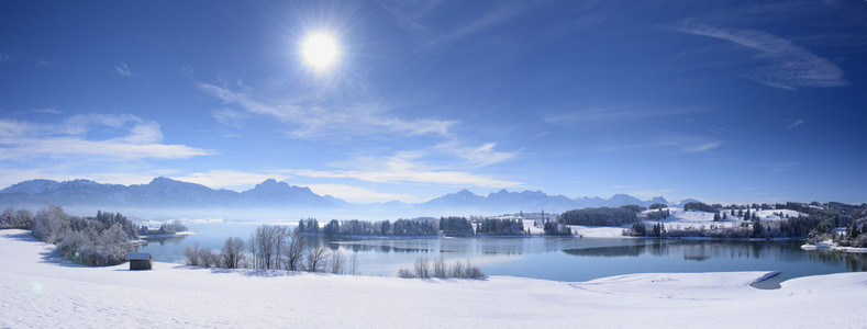 冬天在巴伐利亚全景景观