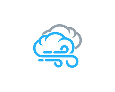多云风天气季节图标标志设计元素