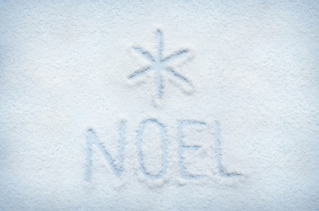 文本 Noel 写上有雪，雪花标志标志