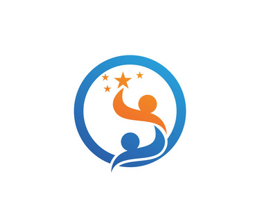收养婴儿和社区护理徽标模板矢量图标