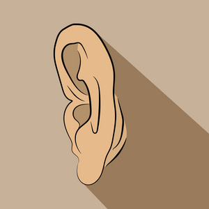 ear 图标矢量绘图插图