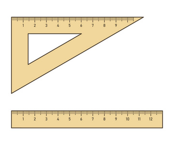 标尺和三角形三角尺照片