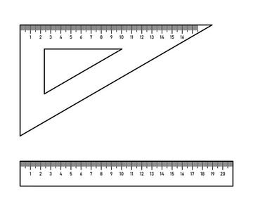 标尺和三角形三角尺照片