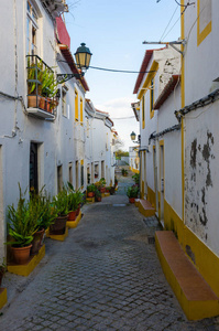 典型城市的 Elvas，Elvas，葡萄牙的街道