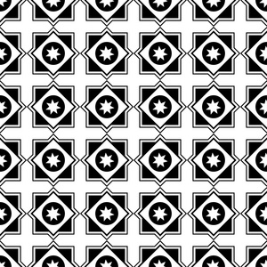 无缝的黑色和白色背景，与抽象的几何形状